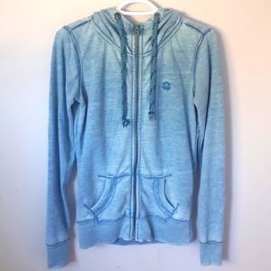 Chill, Faded Blue Zip Up Sweater - Size small